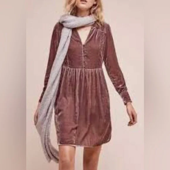Anthropologie Holding Horses Crushed Velvet Dress, Size XXSP. - Picture 2 of 13